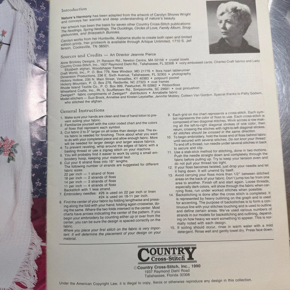 Country Cross-Stitch‎ Nature's Harmony Book 62 Floral Bird Patterns